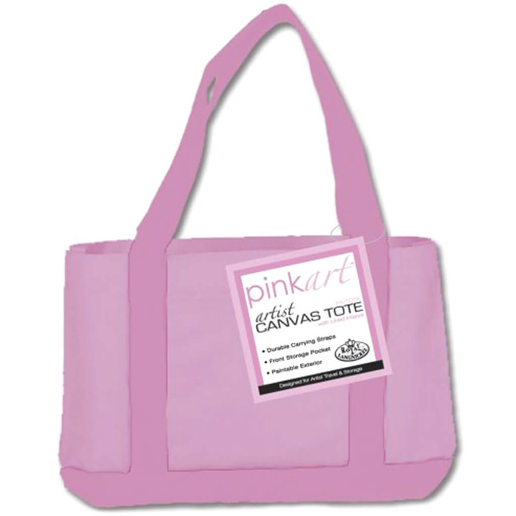 Pink Art Artist Canvas Tote 17in x 12in