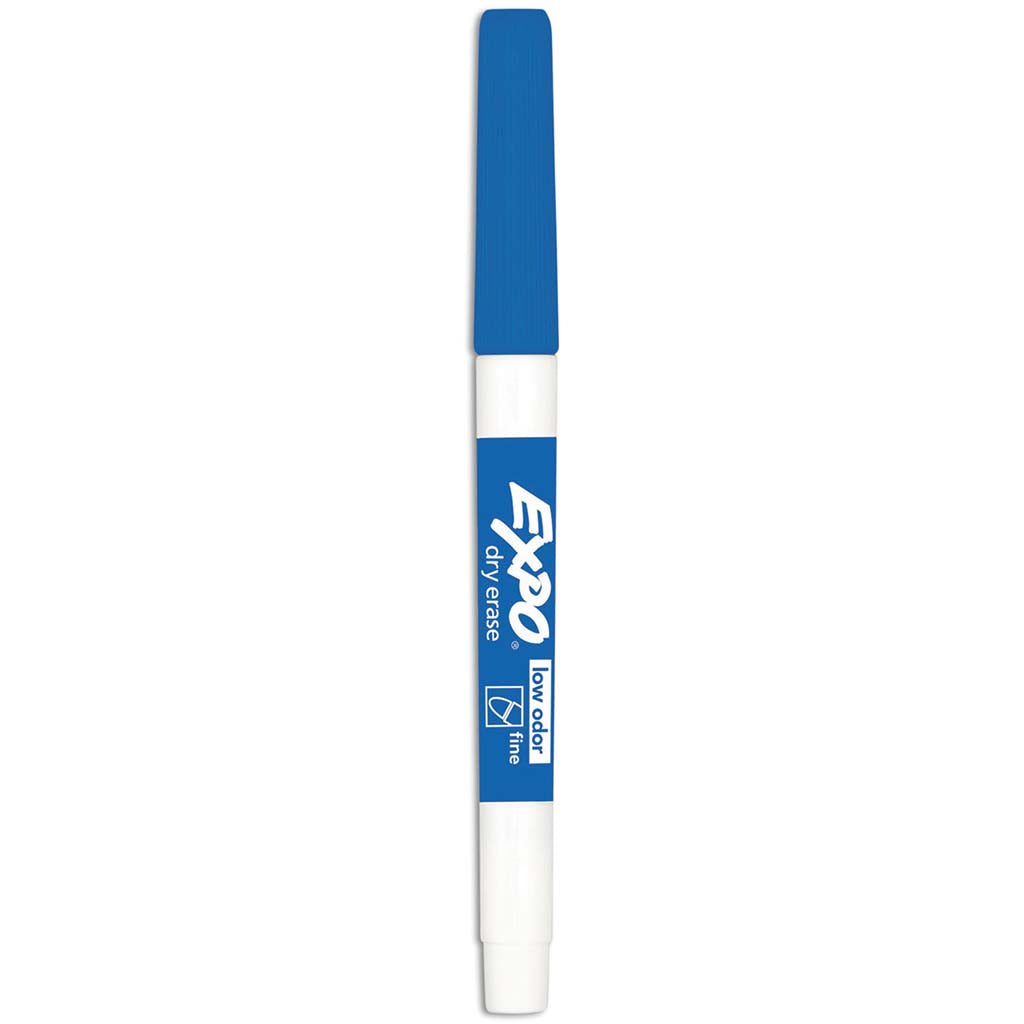 Low Odor Dry Erase Marker Sets Fine Point Blue