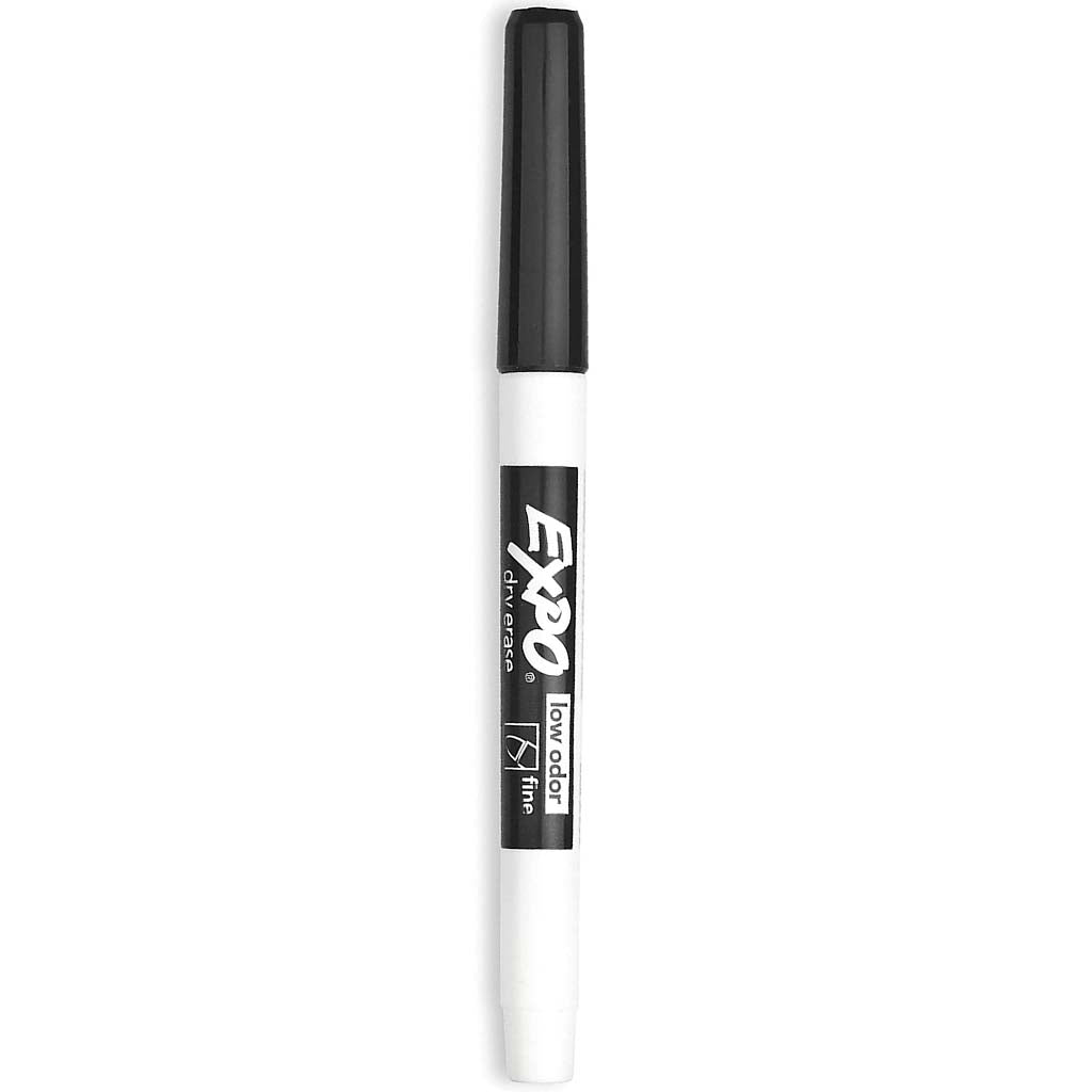 Low Odor Dry Erase Marker Sets Fine Point Black