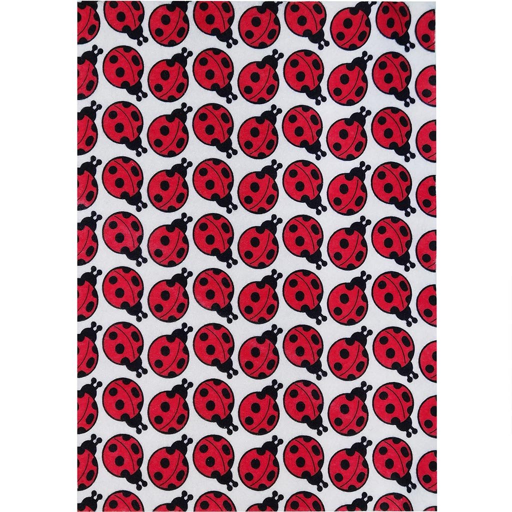 Felt Sheet Lady Bug Print 09 x 12in