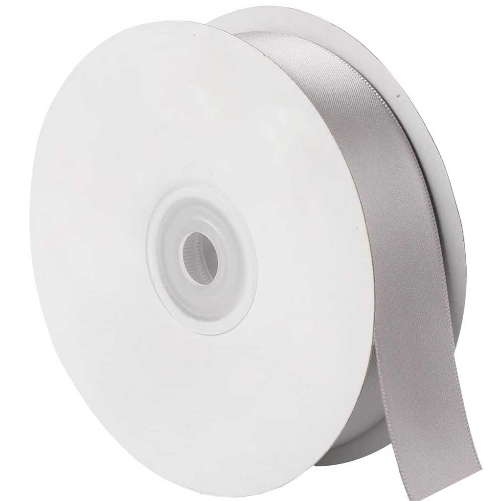 Ribbon Satin 1in Silver Matte