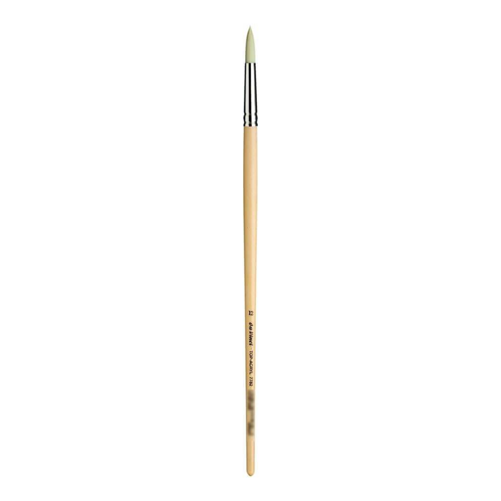 Top Acryl Brush, Round, Long Naturally Lacquered Handles