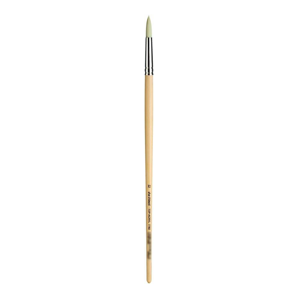 Top Acryl Brush, Round, Long Naturally Lacquered Handles