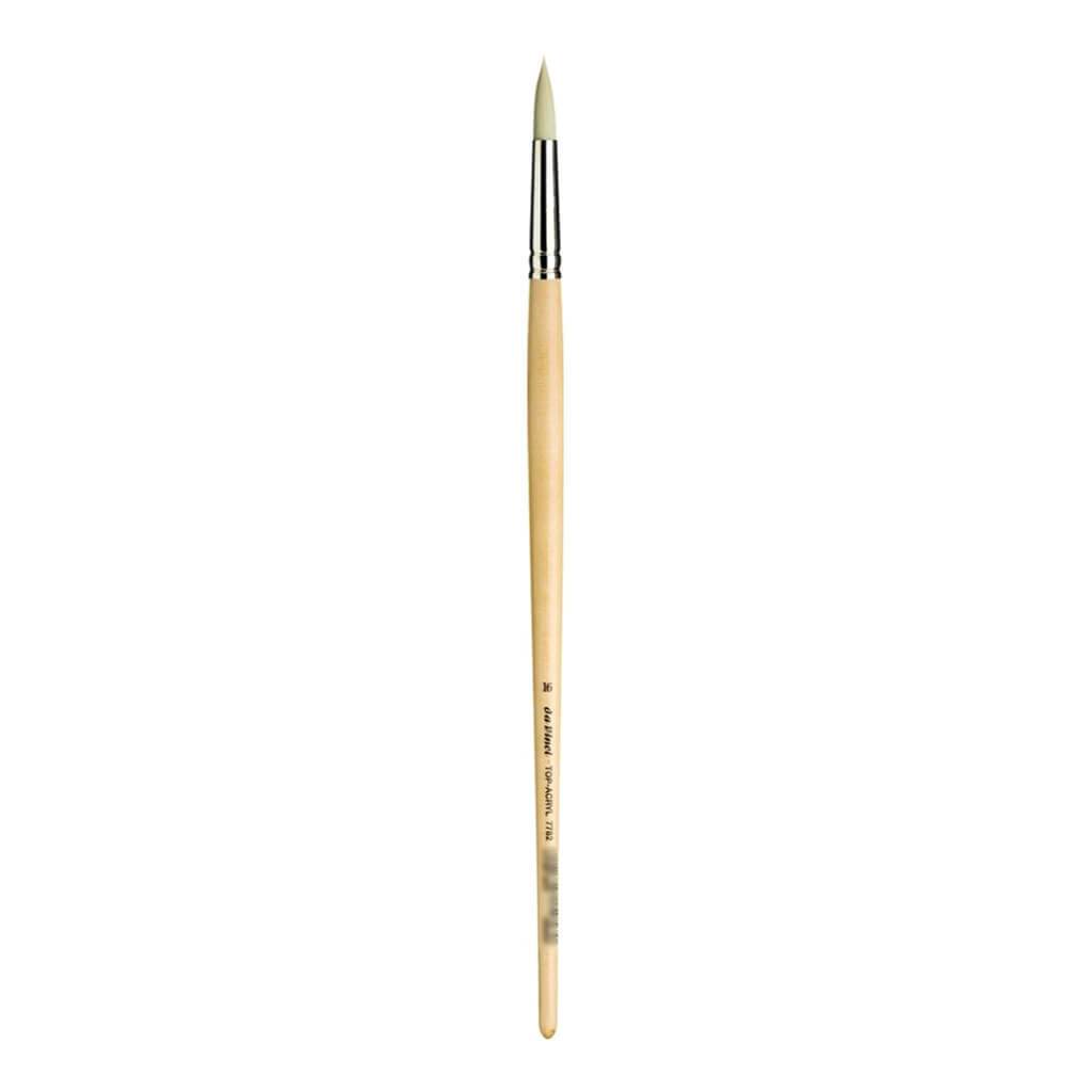 Top Acryl Brush, Round, Long Naturally Lacquered Handles