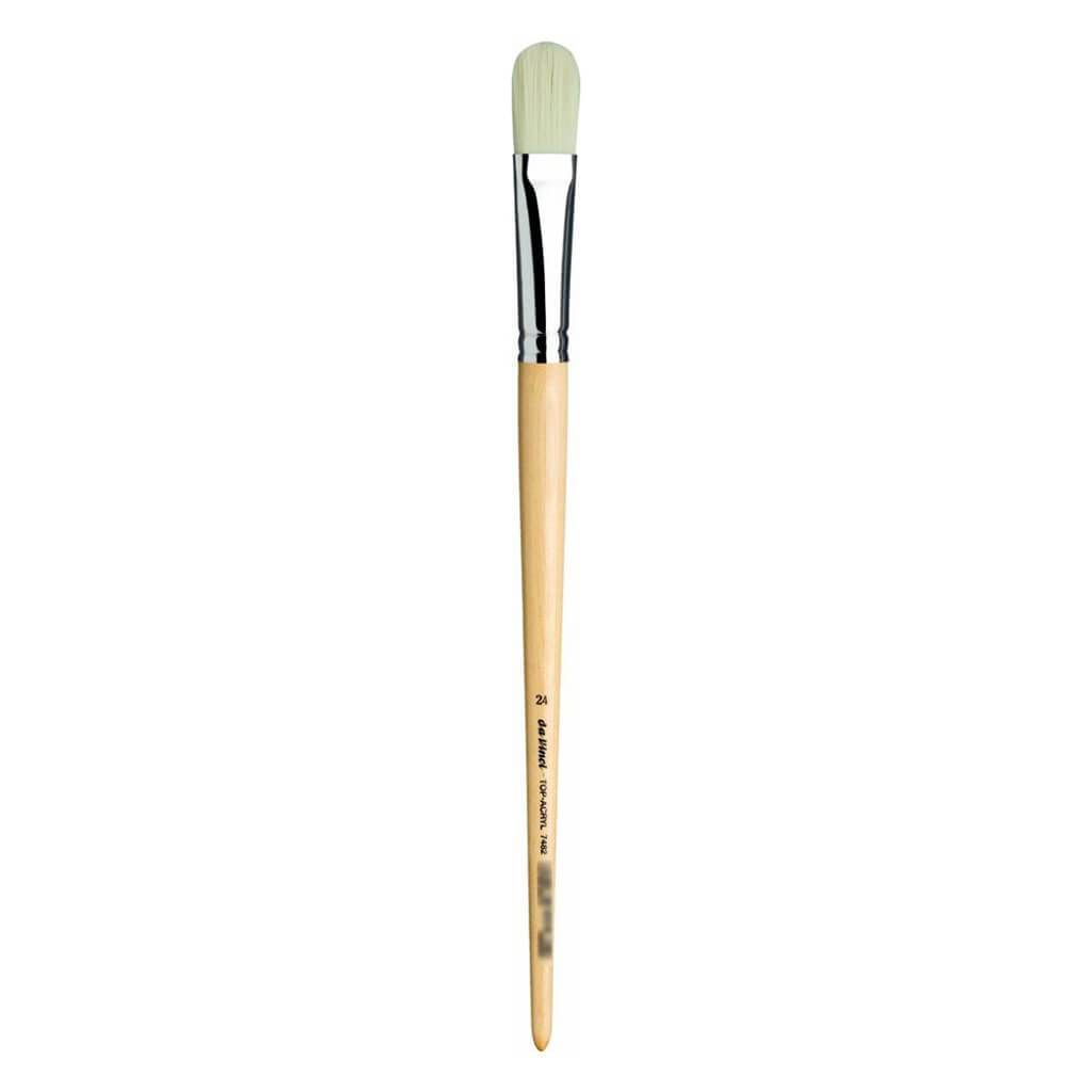 Top Acryl Brush, Filbert Shape, White Synthetic Fibre