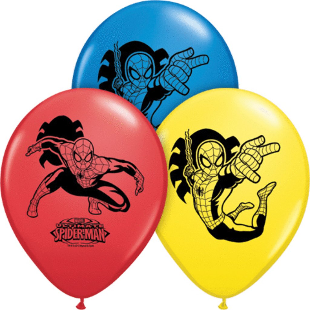 Latex Balloon Spiderman 11in 