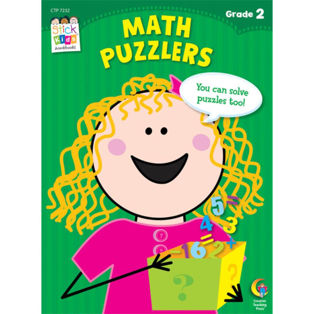 Math Puzzlers Stick Kids Workbook, Grade 2 