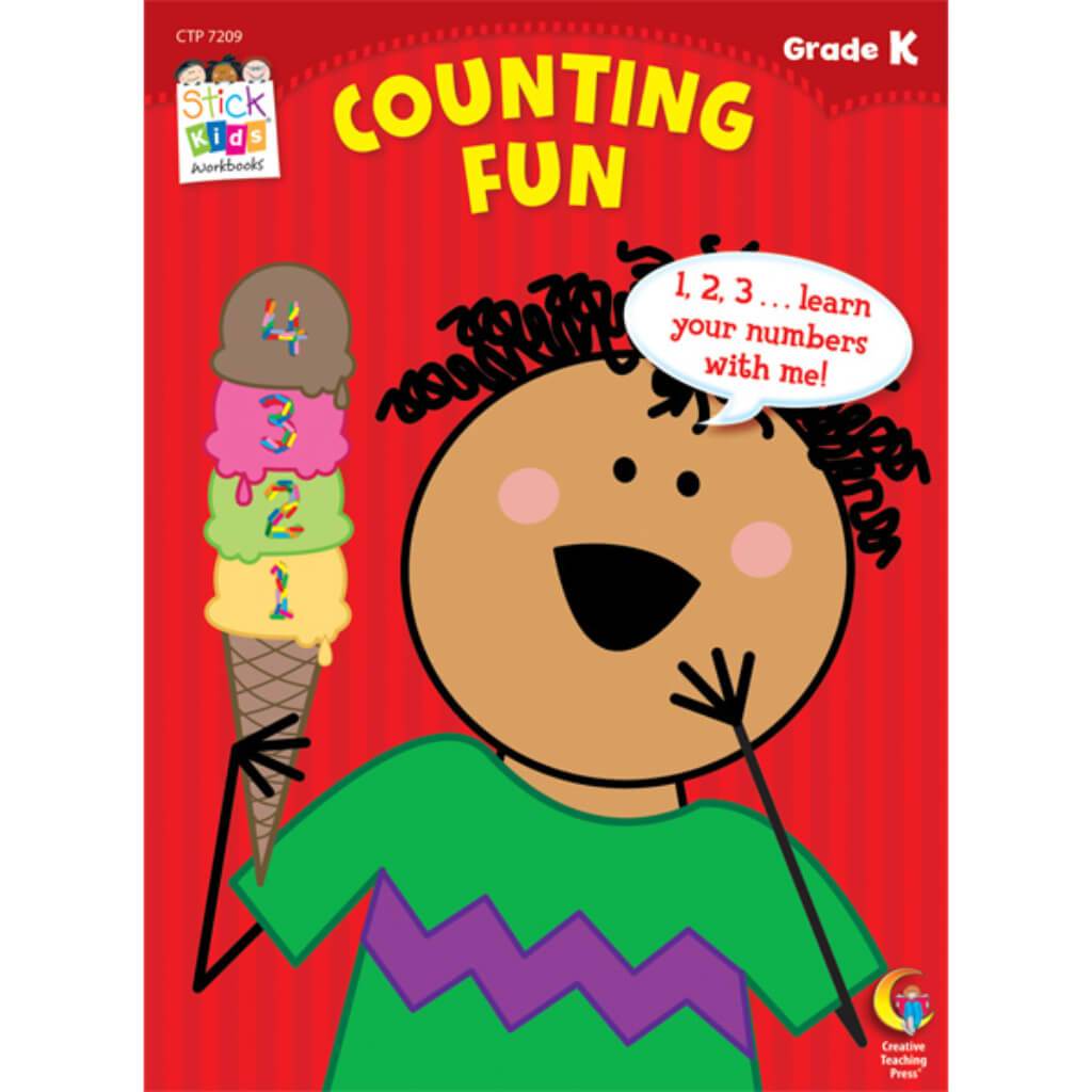 Counting Fun Stick Kids Workbook, Grade K 