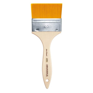 Jumbo Mottler Brushes, Golden Synthetic Fibre, Long Plainwood Handles