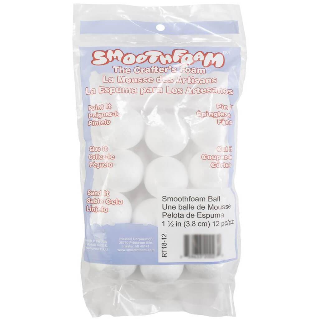 SmoothFoam Balls 12/Pkg 1.5in