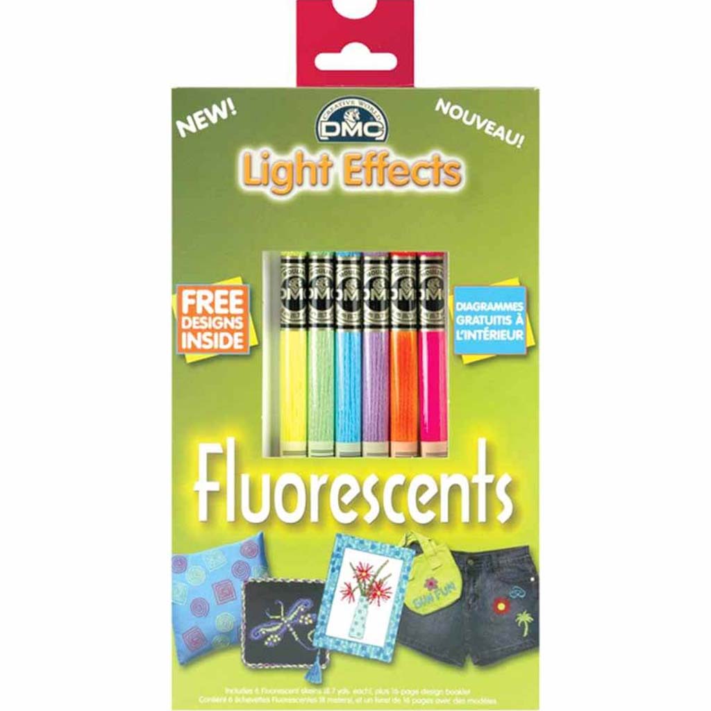 DMC Light Effects Floss Pack 8.7yd 6/Pkg Fluorescent