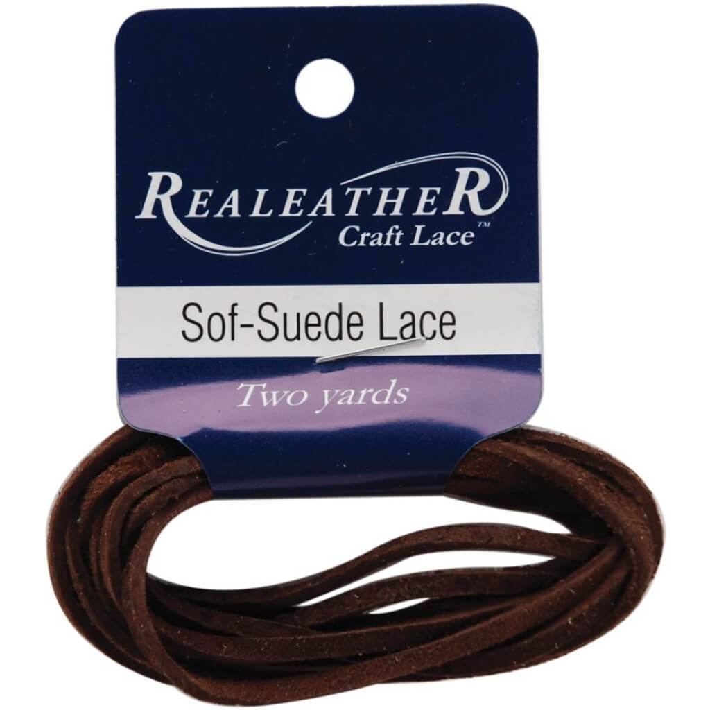 Realeather Crafts Sof-Suede Lace .094in x 2yd Packaged Café