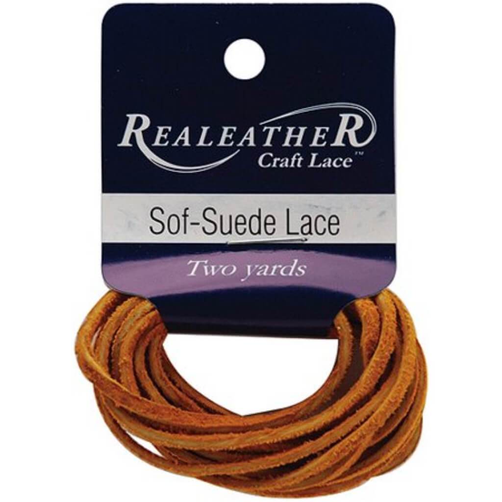 Realeather Crafts Sof-Suede Lace .094in x 2yd Packaged Gold Nugget