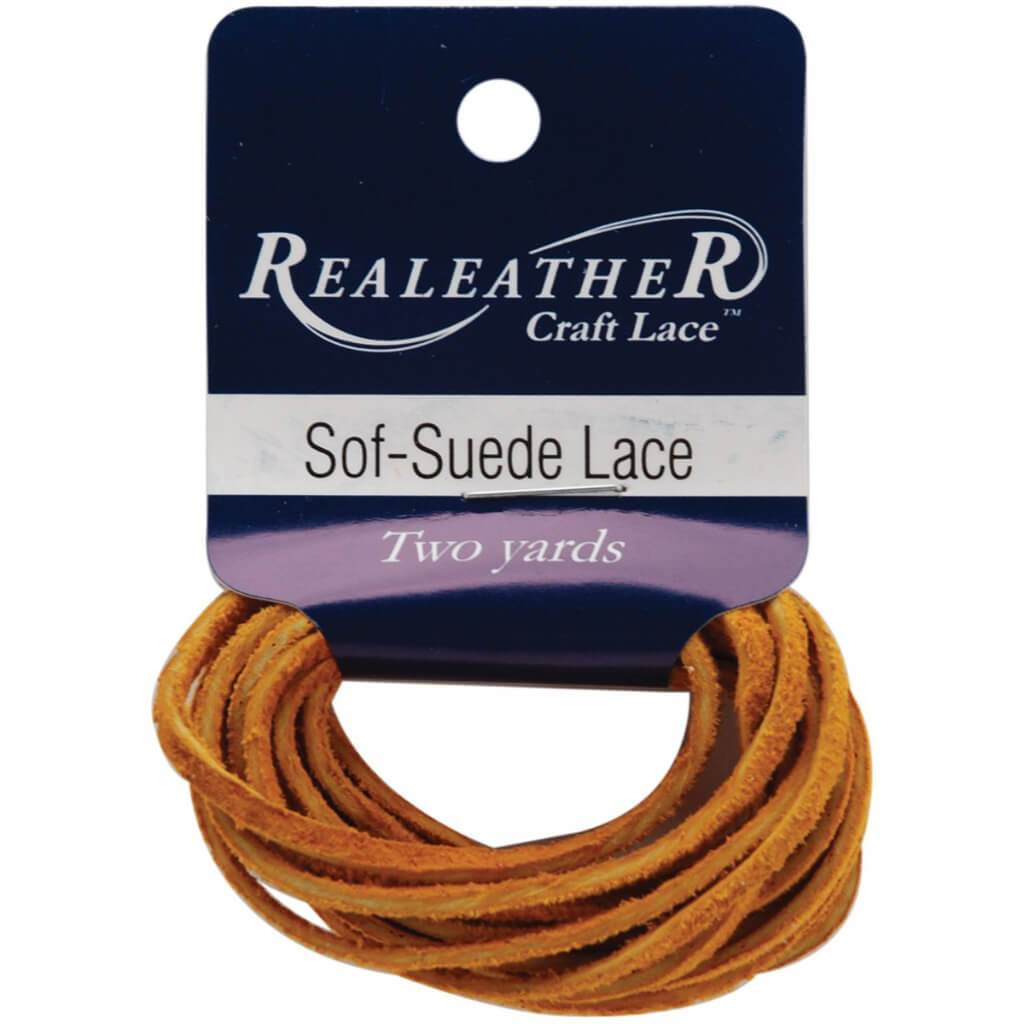 Realeather Crafts Sof-Suede Lace .094in x 2yd Packaged Toast