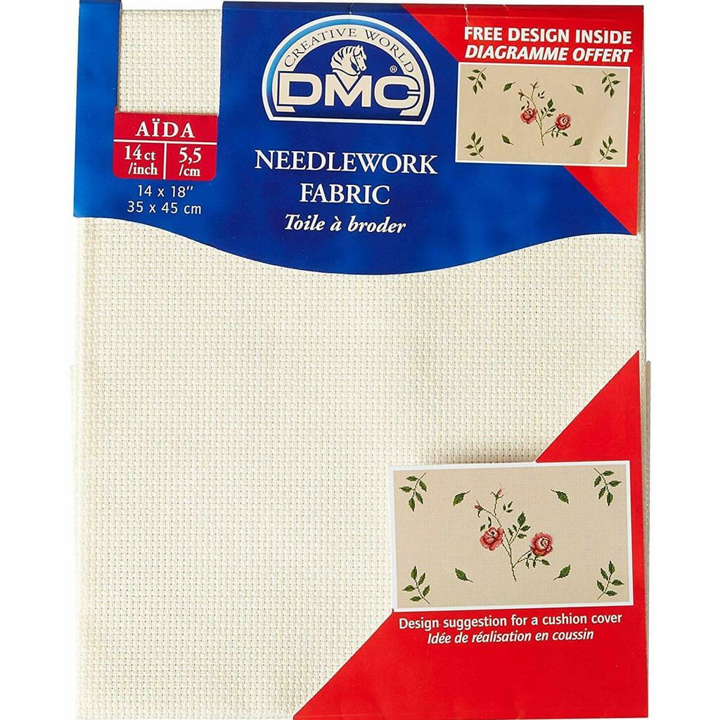 DMC Aida Needlework Fabric 14 Count 14in x 18in Ecru