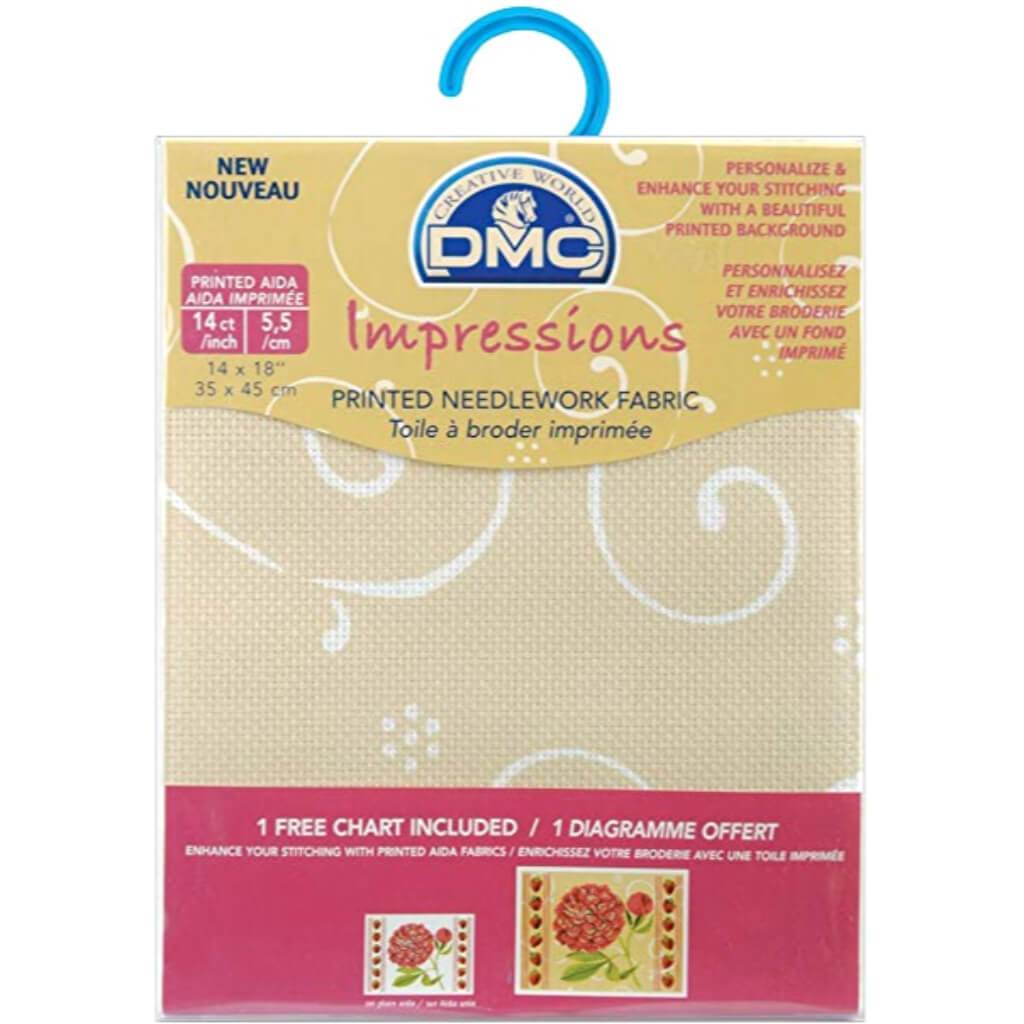 Impressions Aida Needlework Fabric 14 Count 14in x 18in Garden Trellis