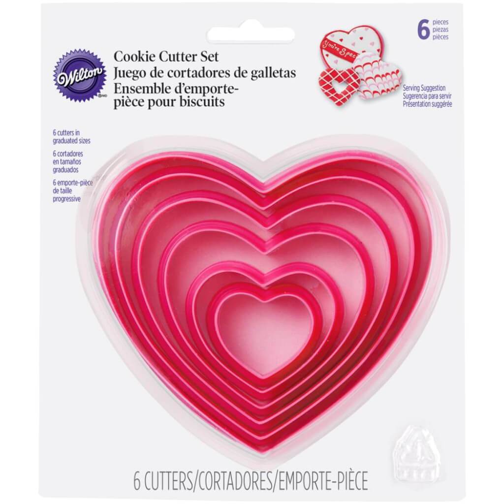 Nesting Plastic Cookie Cutter Set 6/Pkg Hearts