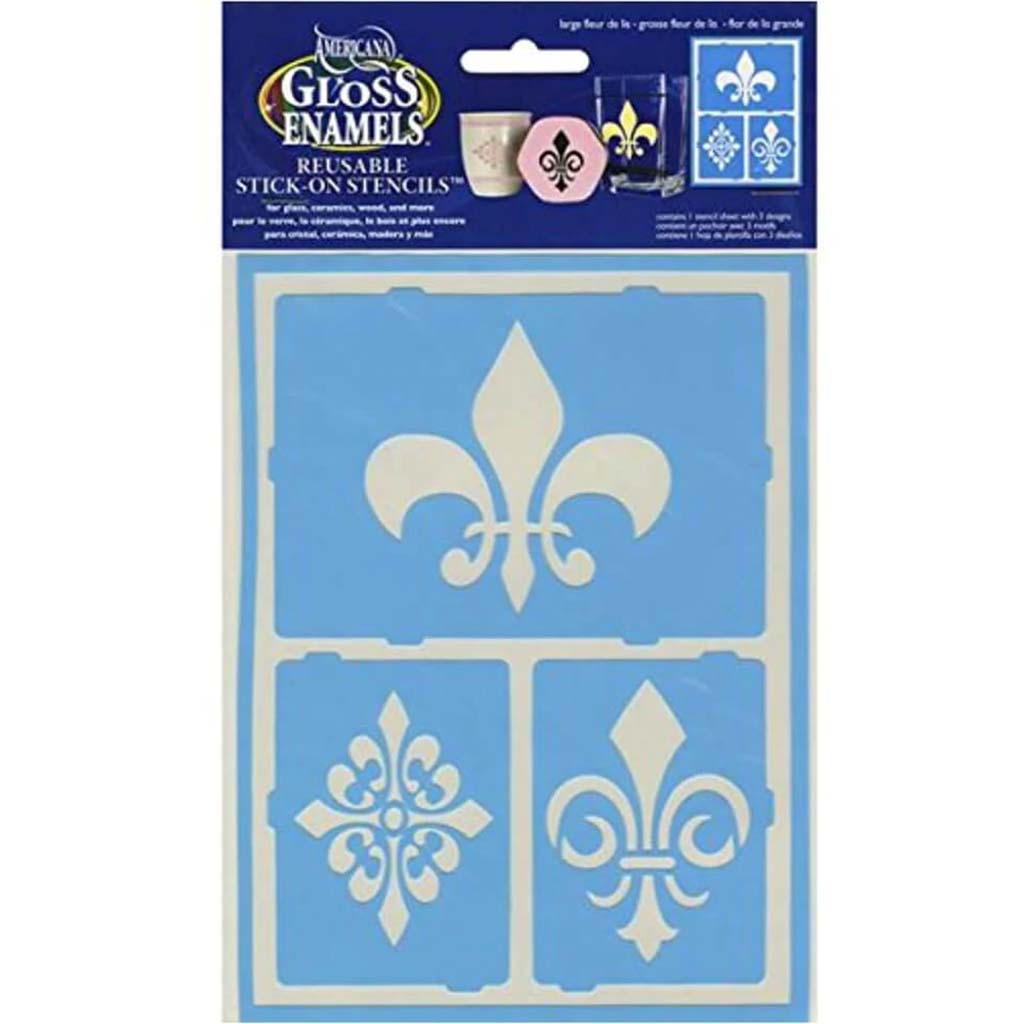 Gloss Enamels Self Adhesive Large Fleur De Lis 6in x 8in