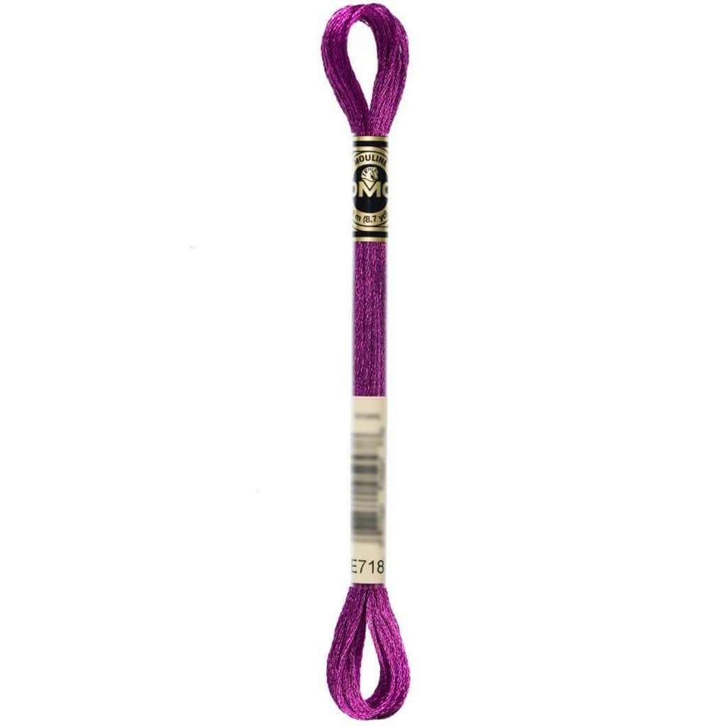 Dmc Light Effects Embroidery Floss Pink Garnet 8.7Yd 