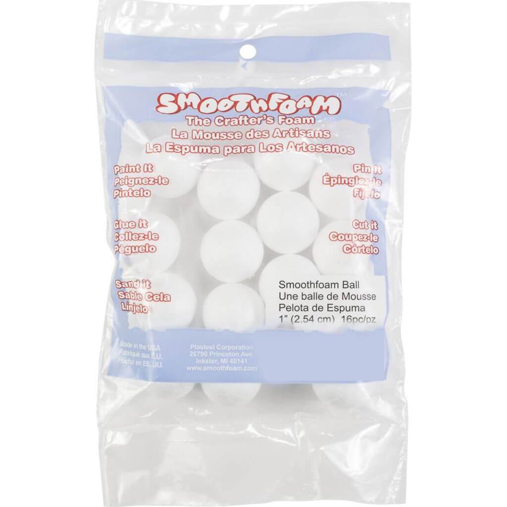 SmoothFoam Balls 16/Pkg 1in