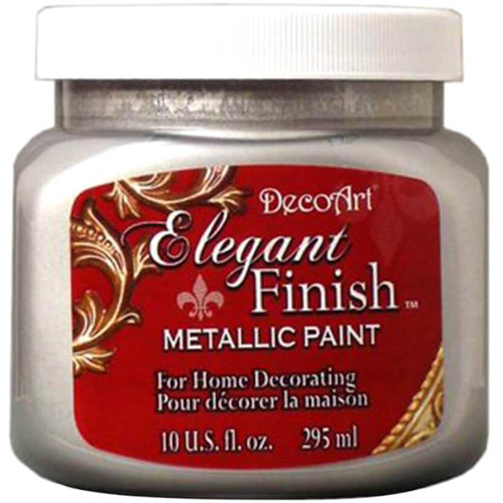 Decoart Elegant Finish Paint 10oz Met Shimmer Silver