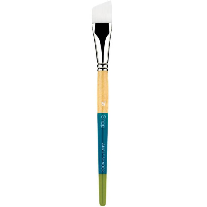 Princeton Snap Short Handle White Nylon Taklon Brush Angle Shader