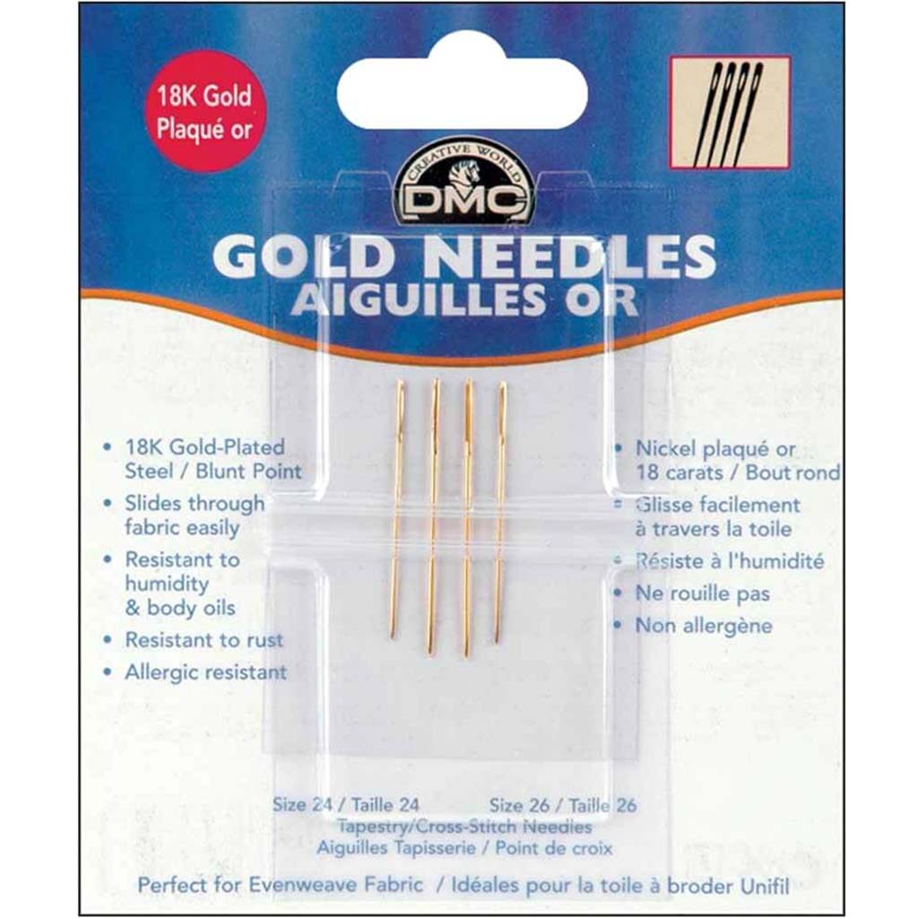 DMC Gold Tapestry Hand Needles Size 24/26 4/Pkg