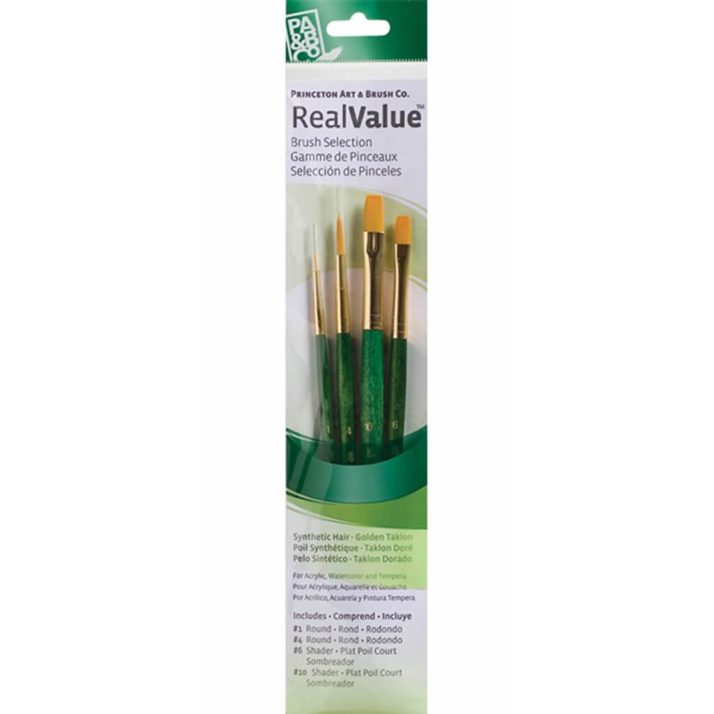 Princeton Real Value Golden Taklon Brush Set 4pcs