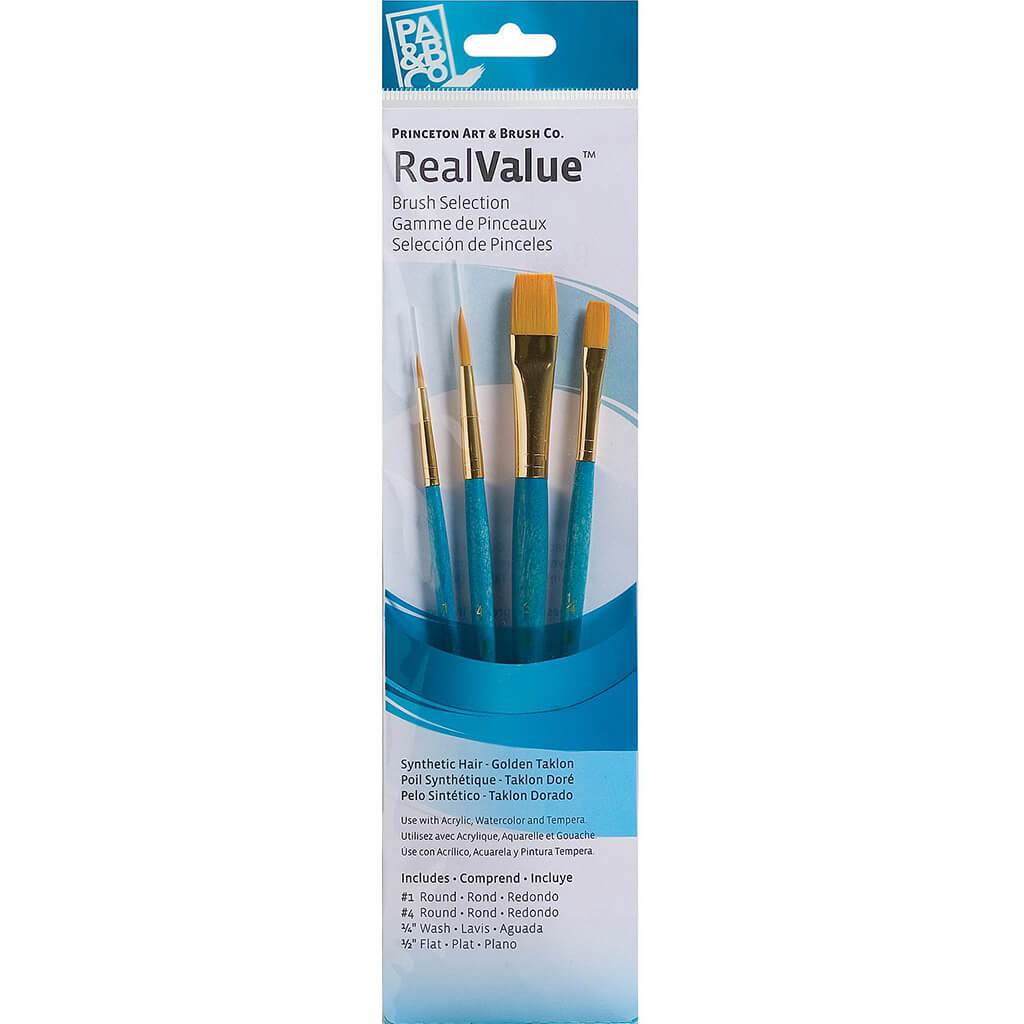 Princeton Real Value Golden Taklon Brush Set 4pcs