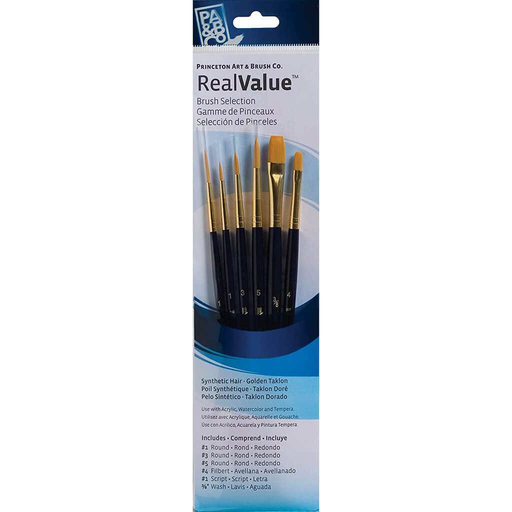 Princeton Real Value Golden Taklon Brush Set 6pcs