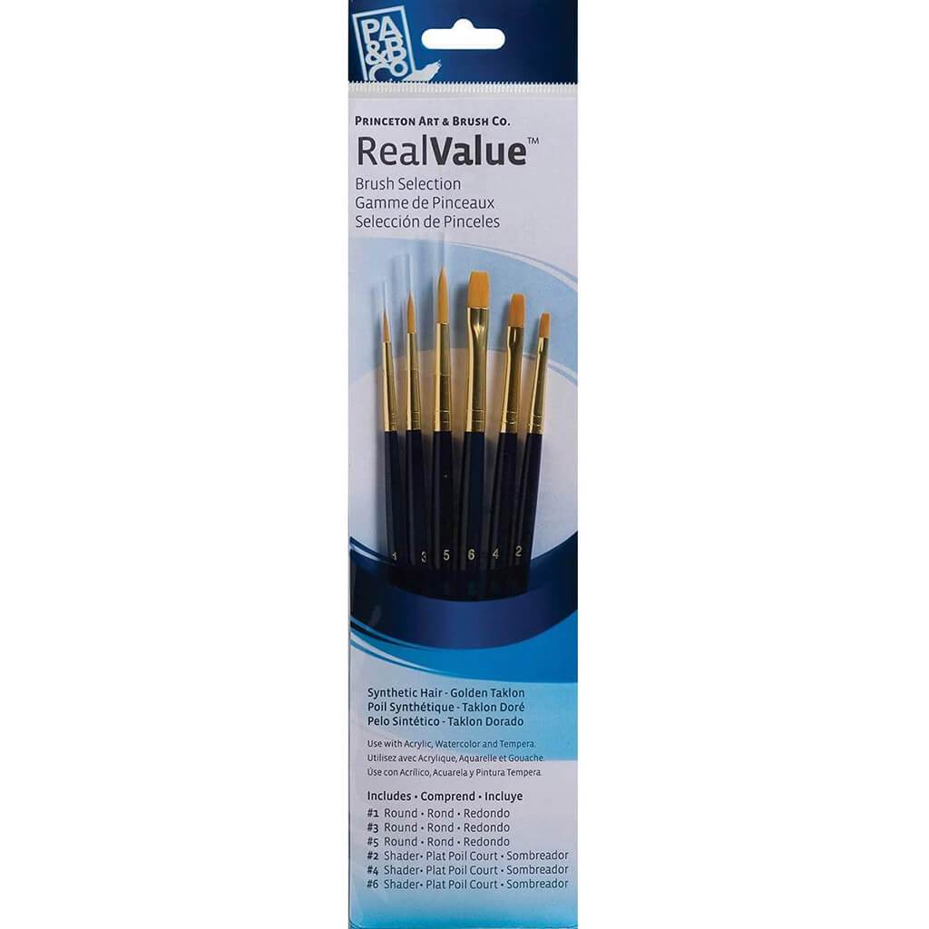 Princeton Real Value Golden Taklon Brush Set 6pcs