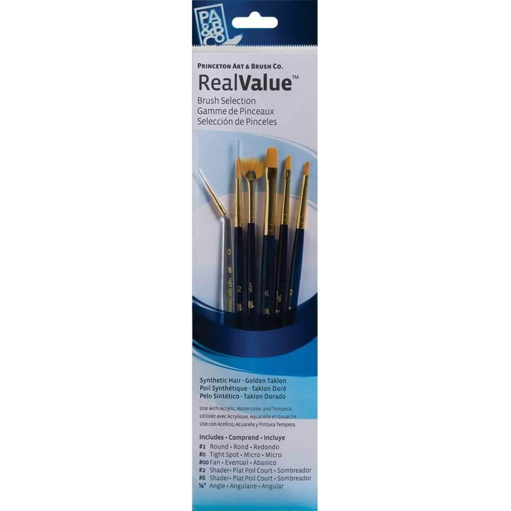 Princeton Real Value Golden Taklon Brush Set 6pcs