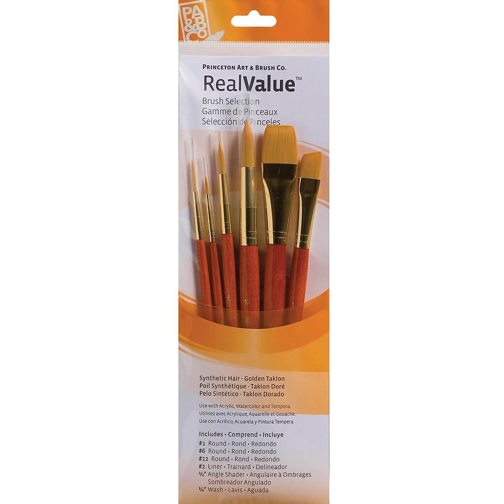 Princeton Real Value Golden Taklon Brush Set 6pcs