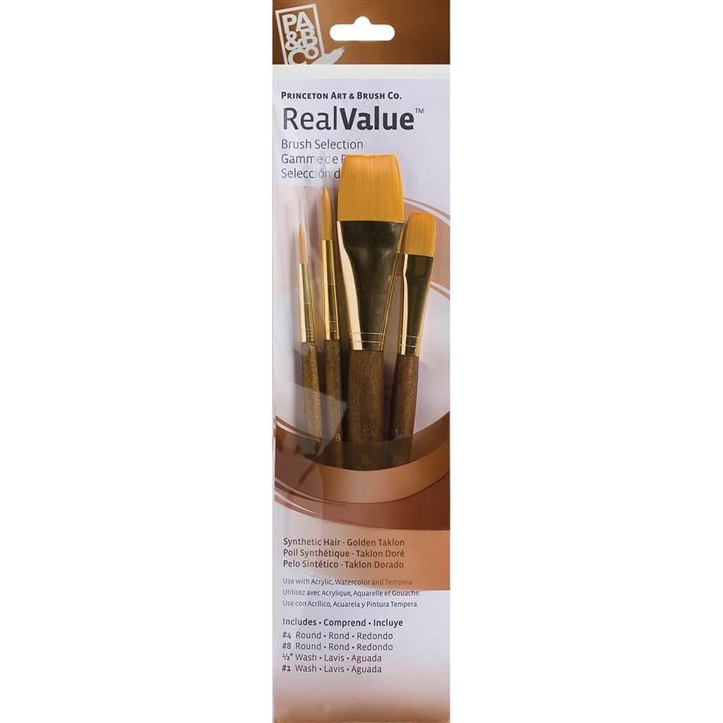 Princeton Real Value Golden Taklon Brush Set 4pcs