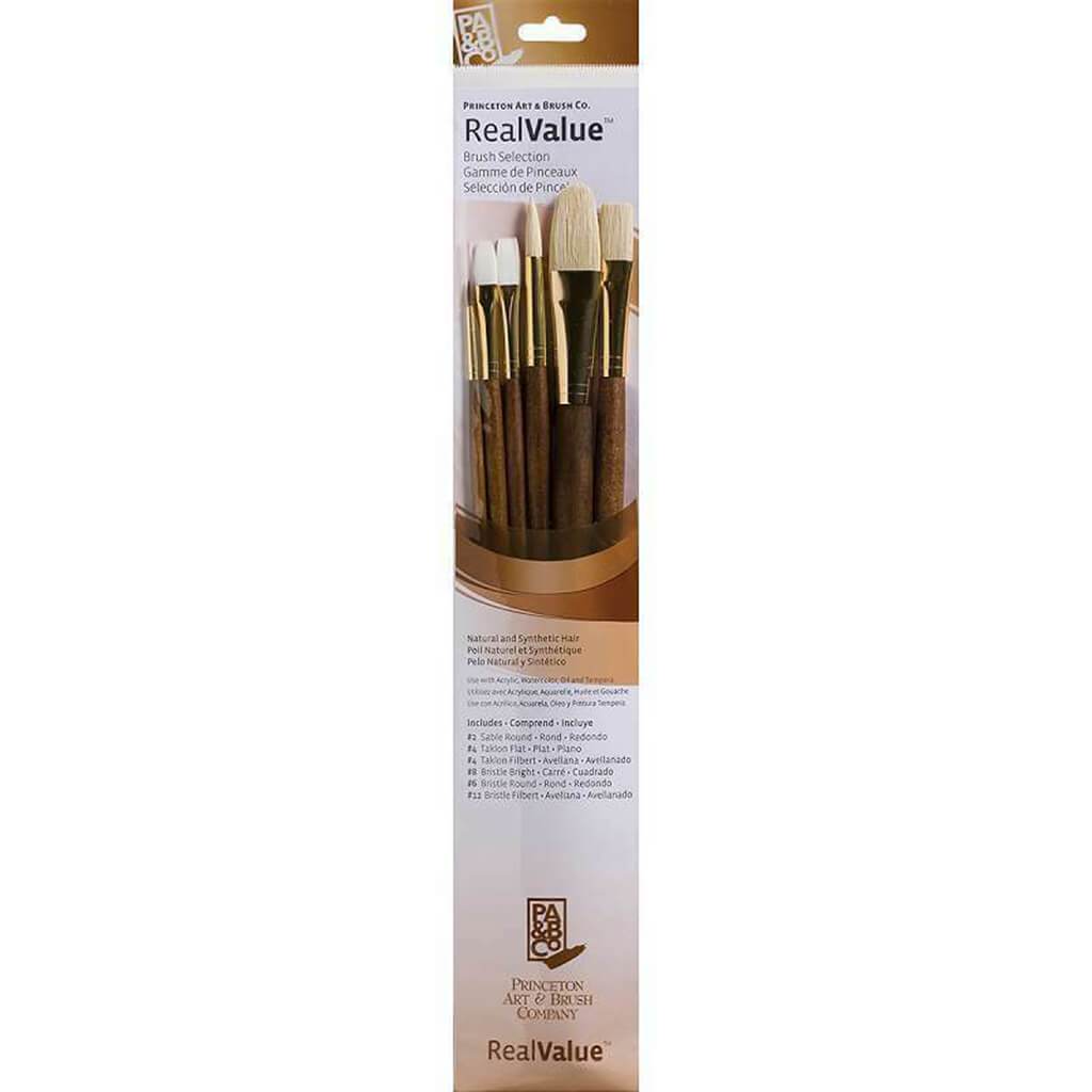Princeton Real Value Natural and Synthetic Hair Brush Set 6pcs