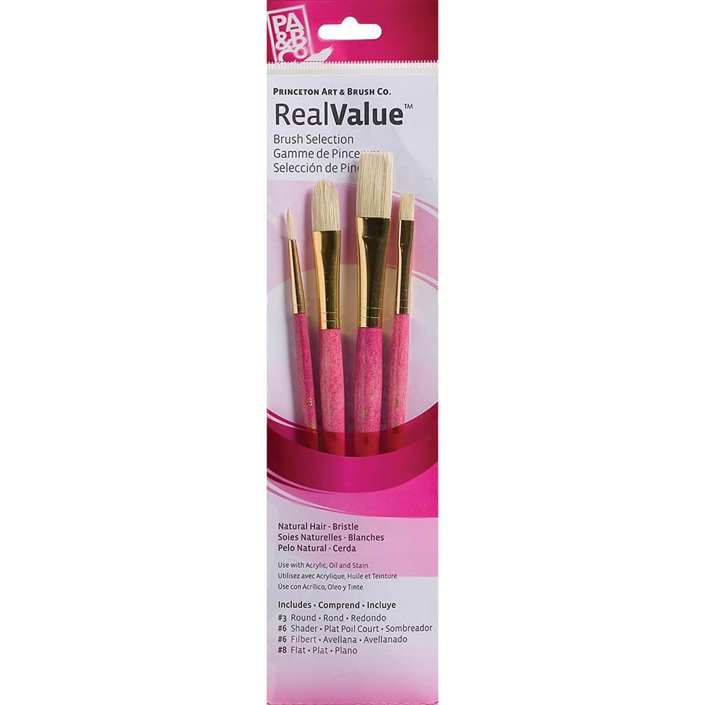 Princeton Real Value Bristle Brush Set 4pcs