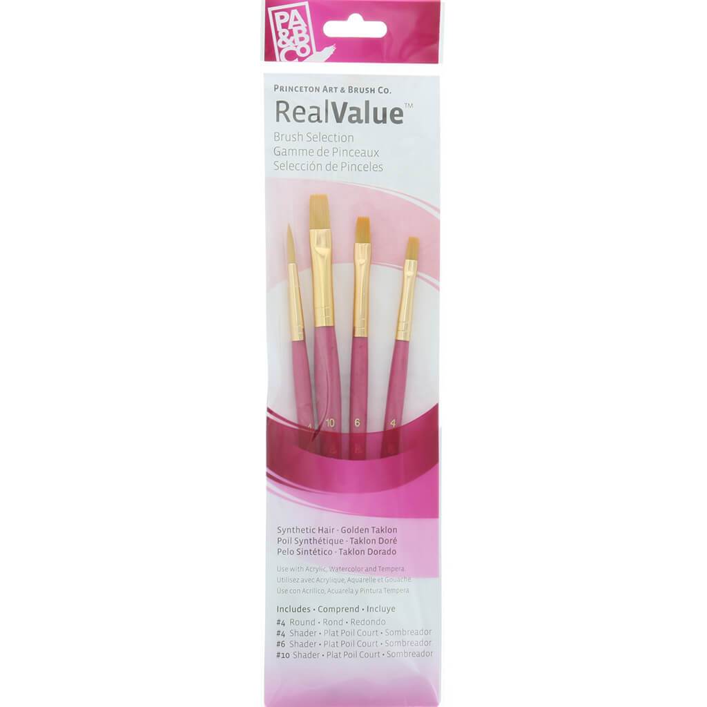 Princeton Real Value Golden Taklon Brush Set 4pcs