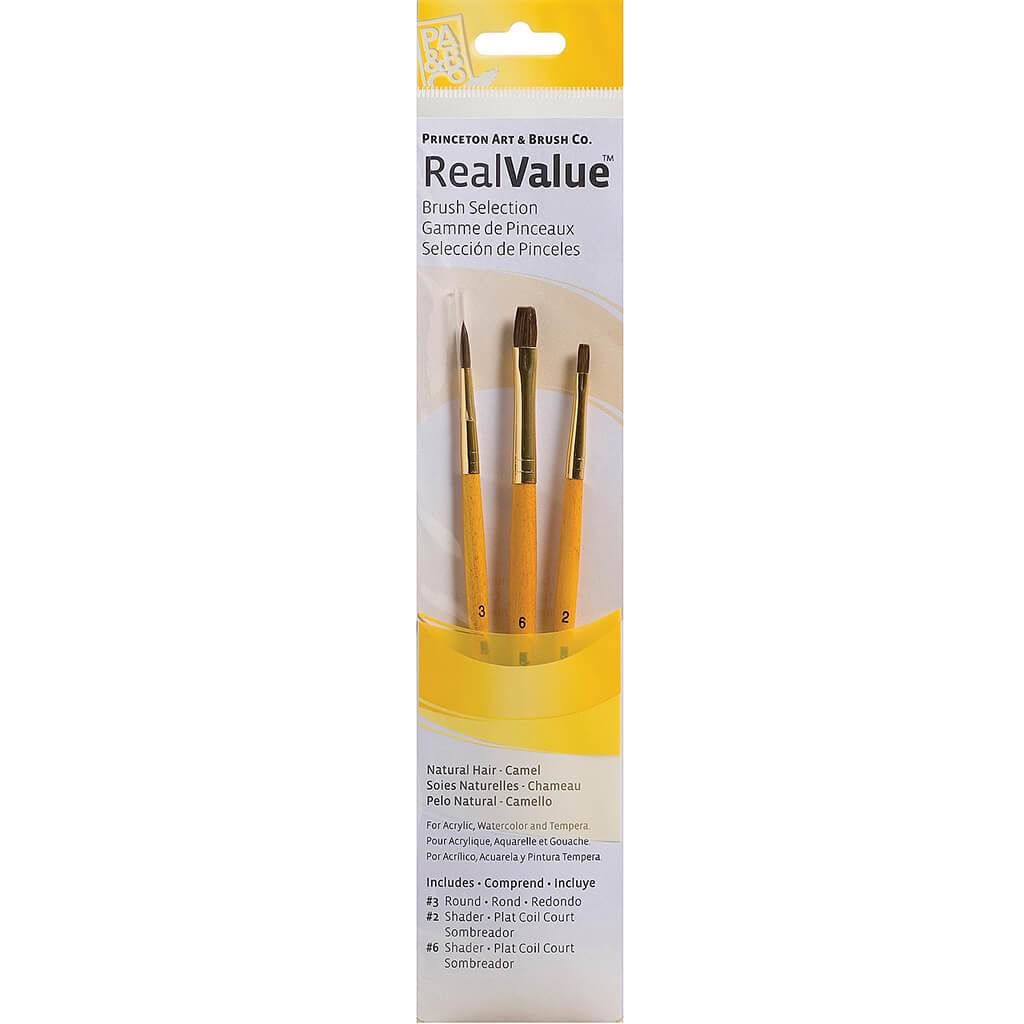 Princeton Real Value Camel Hair Brush Set 3pcs