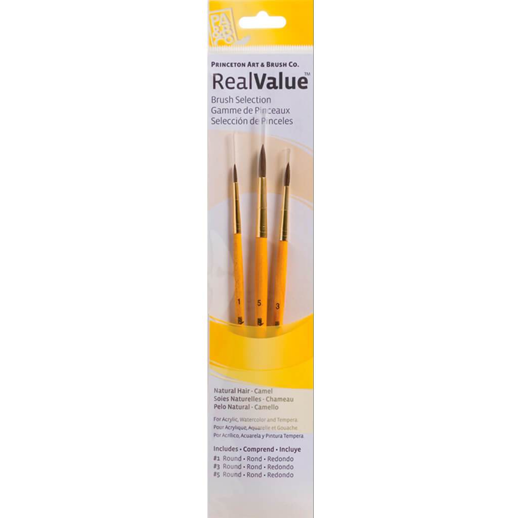 Princeton Real Value Camel Hair Brush Set 3pcs