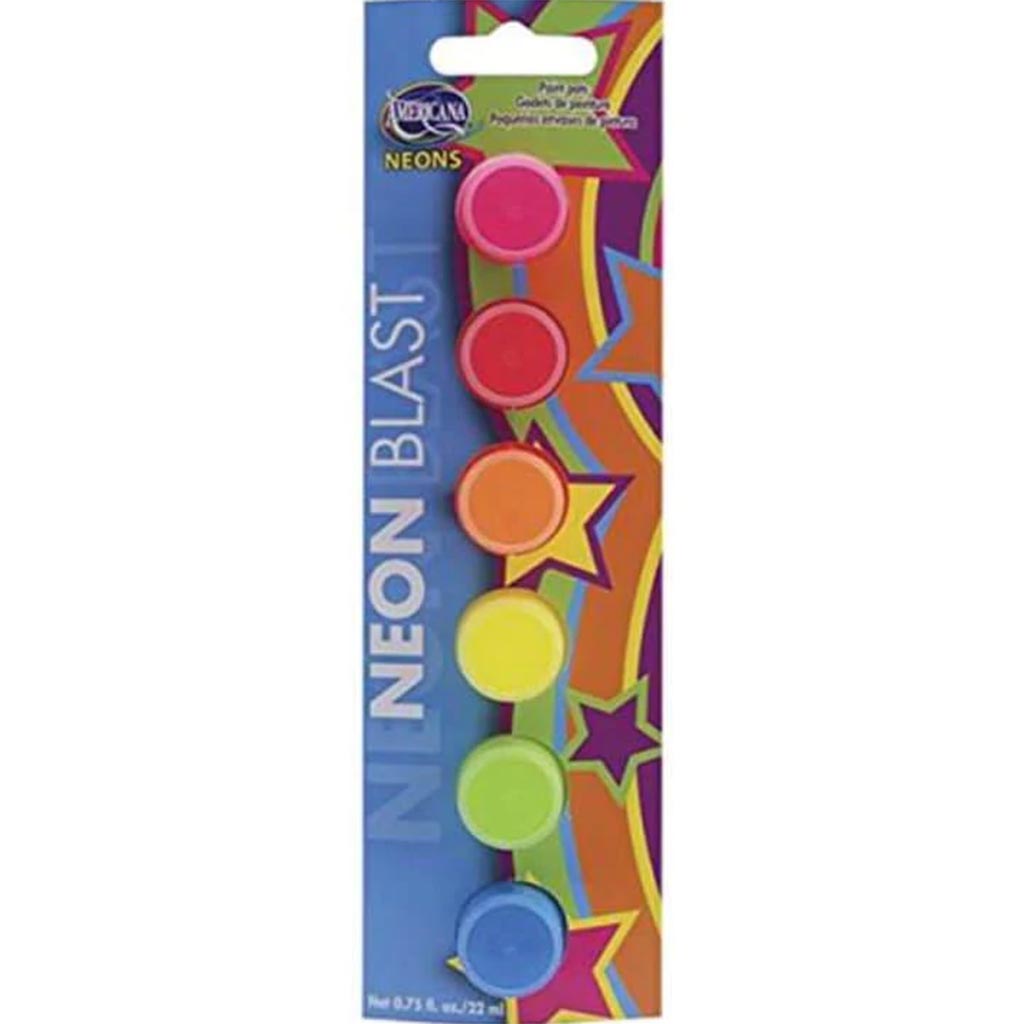 Americana Neon Paint Pots Neon Blast 6Pots