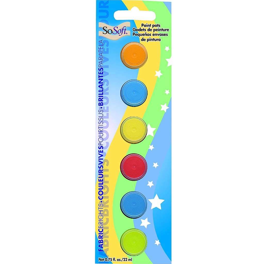 Fabric Paint Sosoft Brights 6 Pots