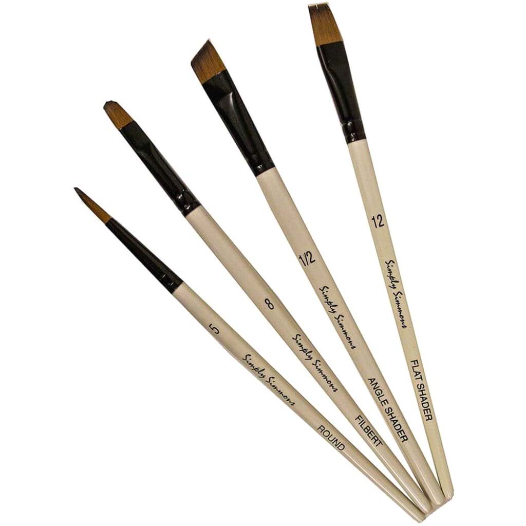 Simply Simmons Short Handle Brush Sets Work Horse Set of 4