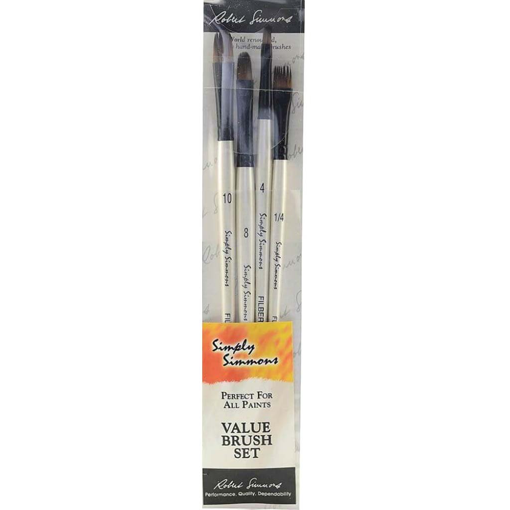 Simply Simmons Value Brush Sets Fur and Feathers Set of 4