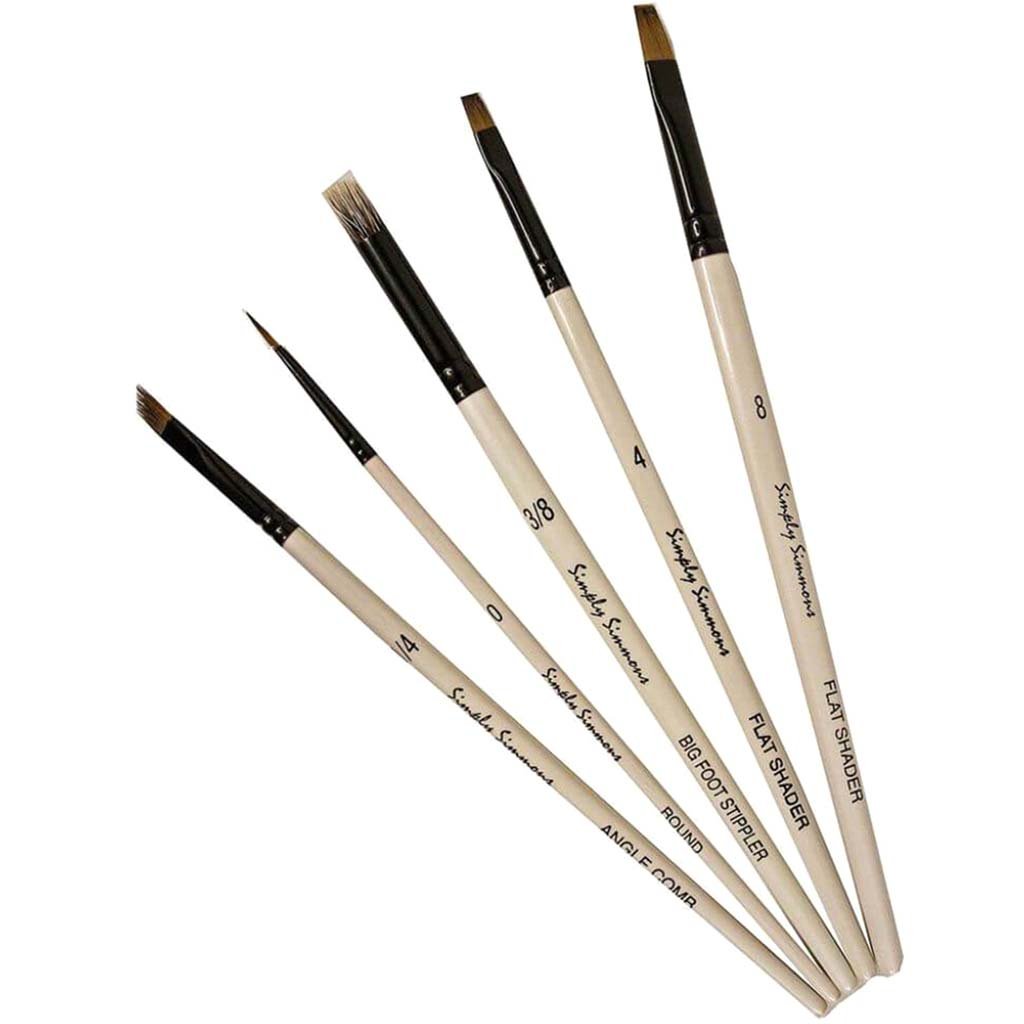 Simply Simmons Short Handle Brush Sets Creative Instinct Set of 5