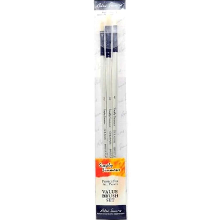 Simply Simmons Long Handle Brush Sets Bristle Set of 3