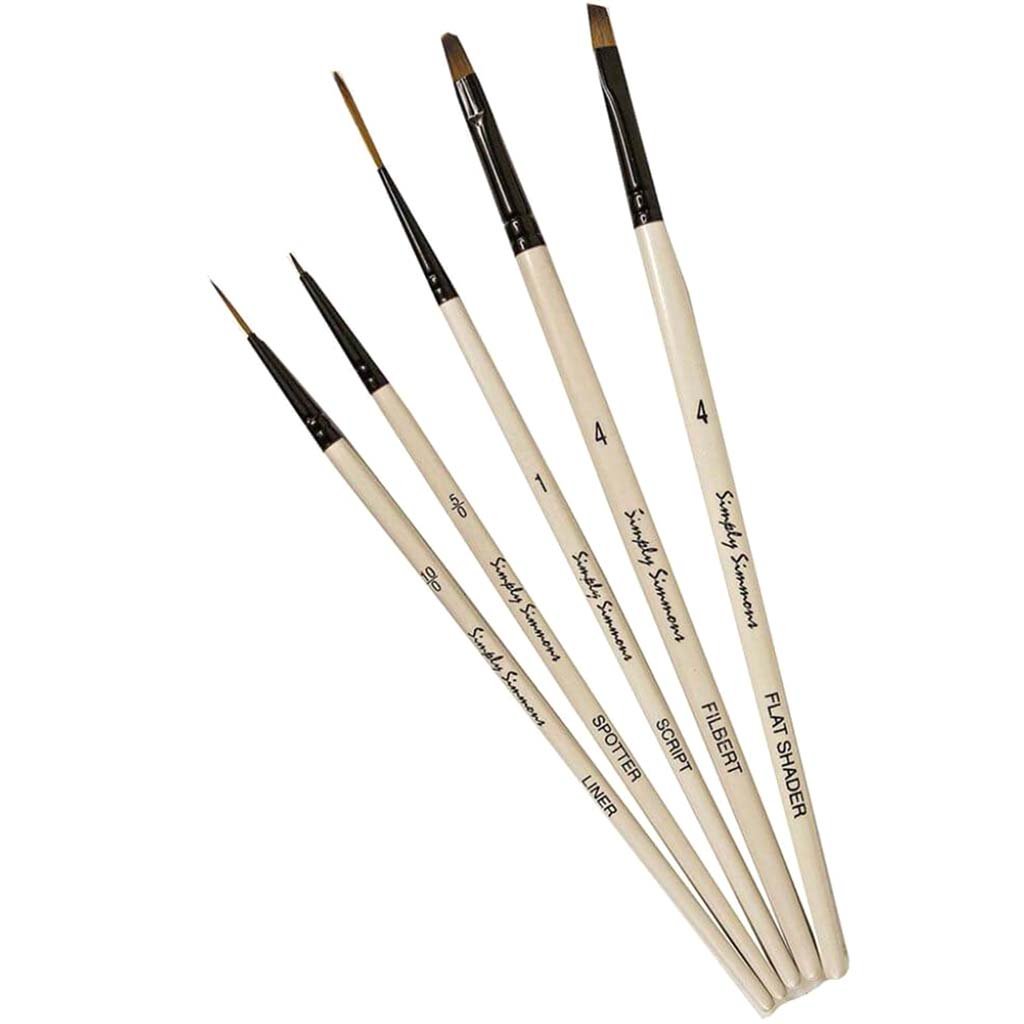 Simply Simmons Short Handle Brush Sets Devilish Detail Set of 5