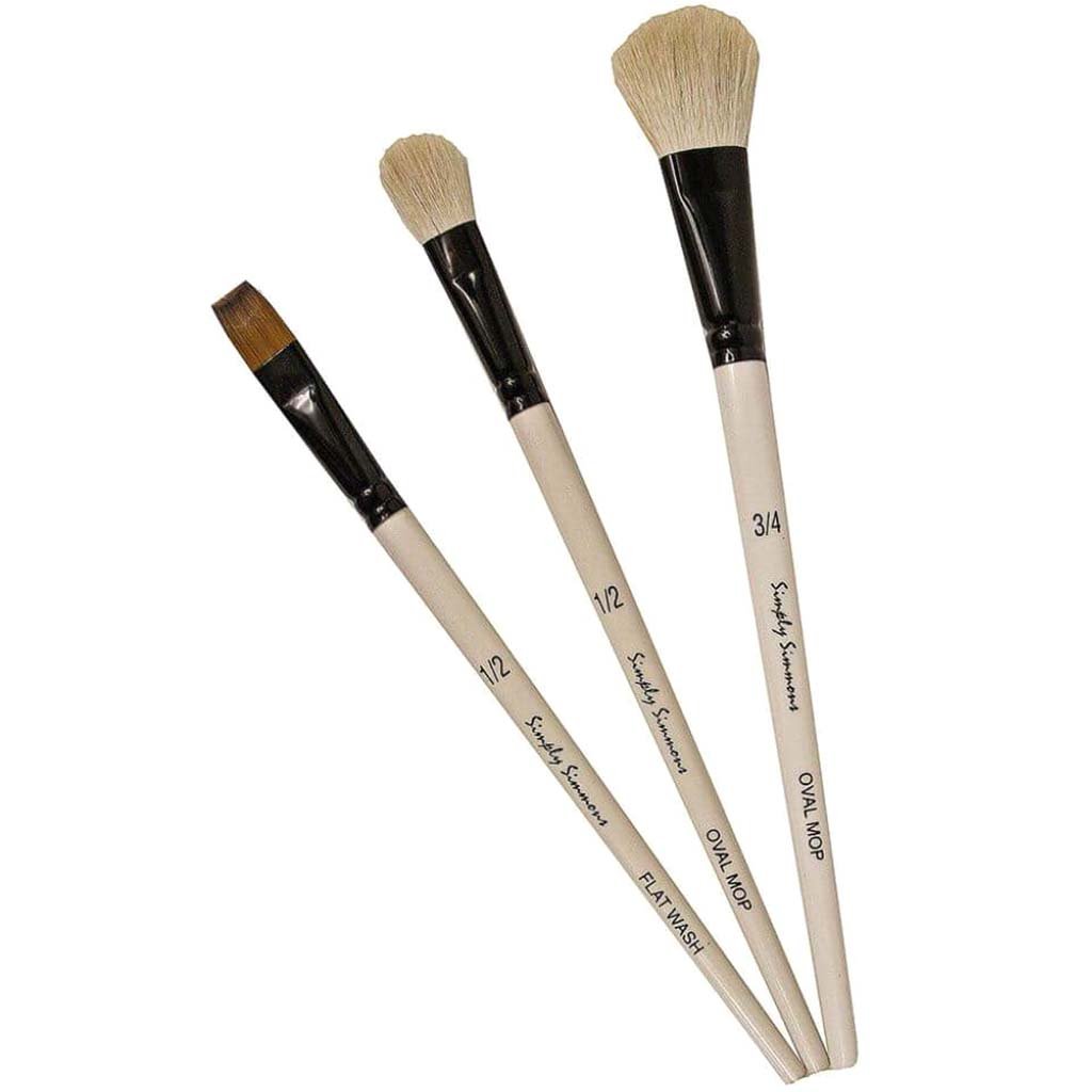 Simply Simmons Short Handle Brush Sets Mop Up Set of 3