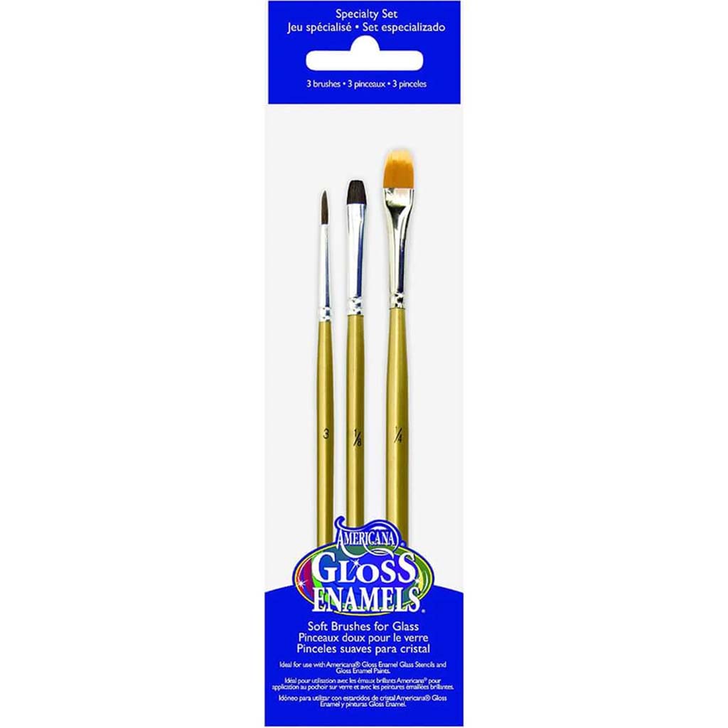 AMERICANA GLASS ART BRUSH SET SPECIALTY