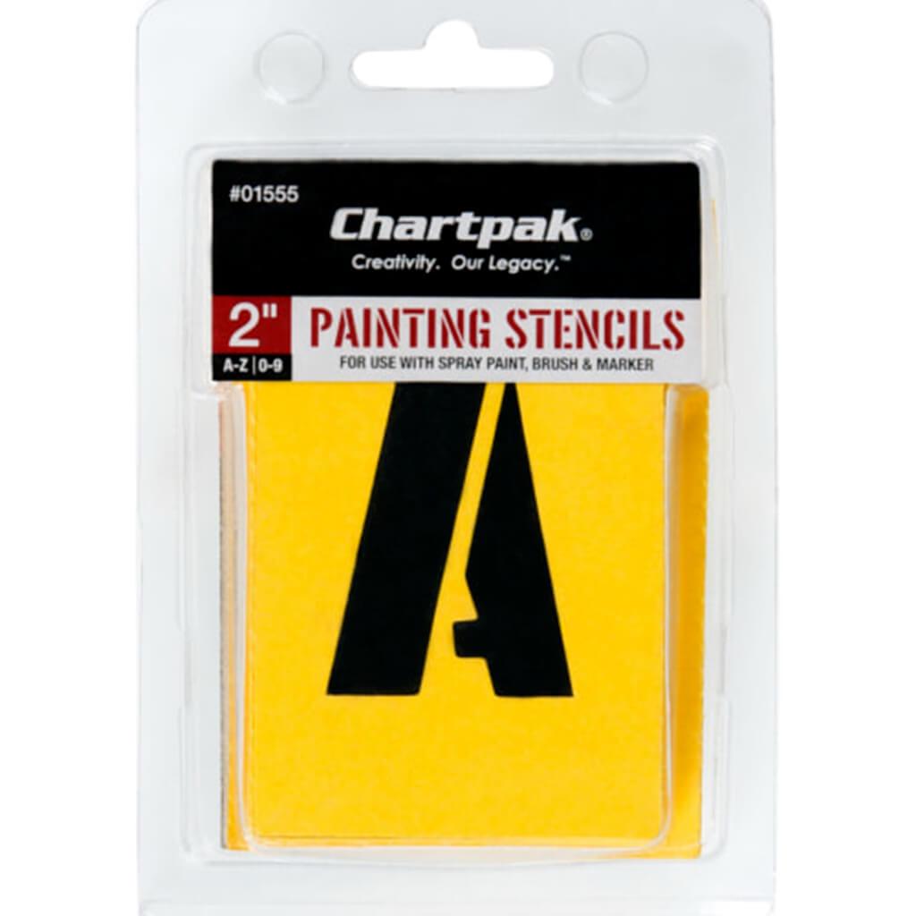 Painting Letters &amp; Numbers Stencil 2in Gothic Yellow