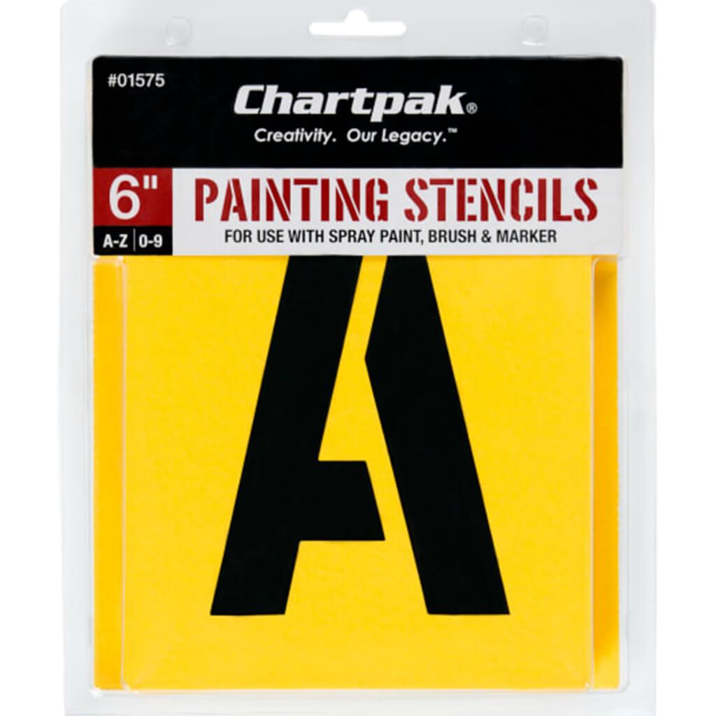 Painting Letters &amp; Numbers Stencil 6in Gothic Yellow